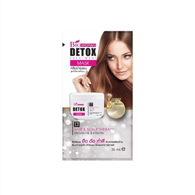 DETOX Treatment Mask, Bio Woman (Лечебная ДЕТОКС-МАСКА для волос С АРГАНОМ И КЕРАТИНОМ, Био Вумен), 30 мл.