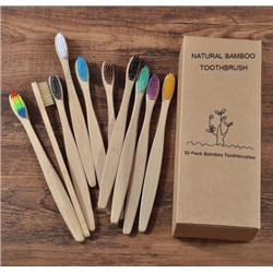 Набор зубных щеток из бамбука Bamboo АССОРТИ (10 шт.)