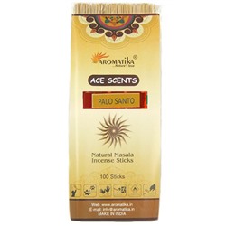 Ace Scents PALO SANTO Natural Masala Incense Sticks, Aromatika (ПАЛО САНТО натуральные благовония, Ароматика), 100 палочек.