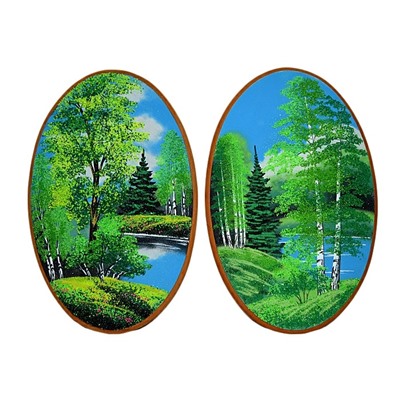 Картина с рисунком из камня лето "овал" 30,5*46,5см, 800г.