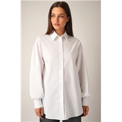 Женская удлиненная рубашка оверсайз с широкими рукавами Happyfox