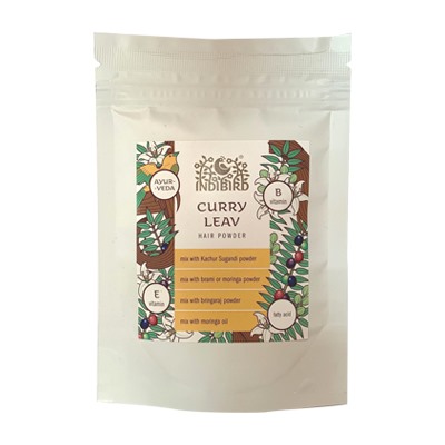 CURRY LEAV Hair Powder, Indibird (КАРРИ ЛИСТЬЯ Порошок для волос, Индибёрд), 50 г.