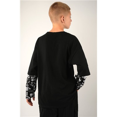 Детский лонгслив с двойным рукавом Happyfox