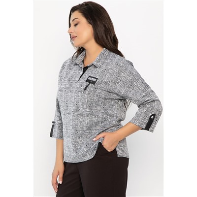 Блуза Лариса (серая) Б14312-18М