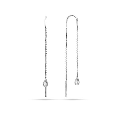 Серьги из серебра куб.циркон., ТЦС-58