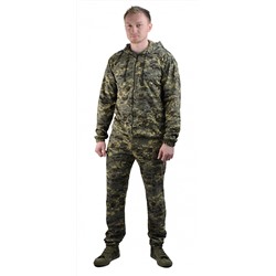 Костюм трикотажный "ТИР-3" серо-зеленая цифра (куртка + брюки 100%х/б)