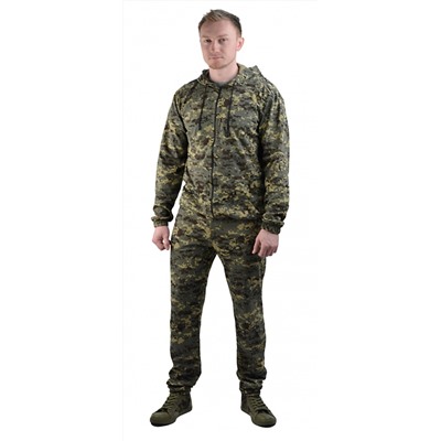 Костюм трикотажный "ТИР-3" серо-зеленая цифра (куртка + брюки 100%х/б)