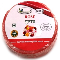 ROSE Natural Handmade Bathing Soap, Karmeshu (РОЗА натуральное мыло ручной работы с мочалкой внутри, Кармешу), 75 г.