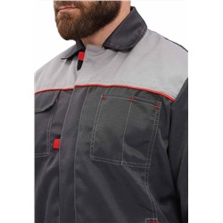 Костюм мужской "Фаворит" летний с п/к серый со светло-серым ткань Смесовая