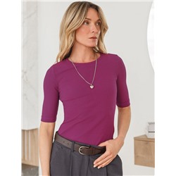 Футболка из трикотажа в широкий рубчик