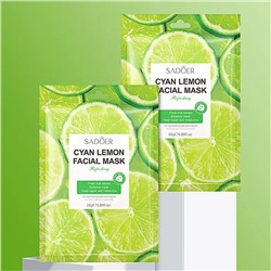 SADOER Восстанавливающая и тонизирующая  маска для лица с соком лайма Cyan Lemon Facial Mask, 25г