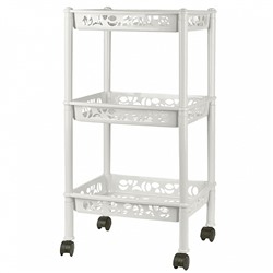 Этажерка Keeplex Light на колесиках трехсекционная малая прямоугольная 37×29×11 см KL282612048 белое облако