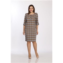 Lady Style Classic 432/6 клетка_серо-оранжевый, Платье