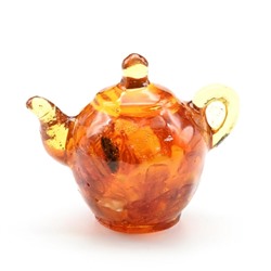 Фигурка из янтаря Чайник 53*36*45мм цв.коньячный, 31,9г