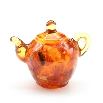 Фигурка из янтаря Чайник 53*36*45мм цв.коньячный, 31,9г