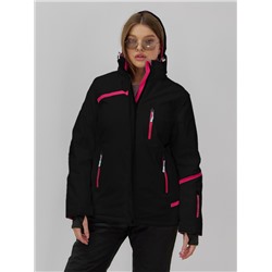 Горнолыжный костюм женский зимний черного цвета 07091Ch