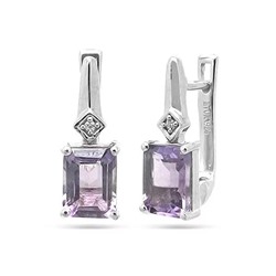 Серьги из серебра аметист, Марьям
