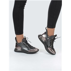 CXR118-2P BLACK/BRONZE Ботинки женские (натуральная кожа, байка) размер 37
