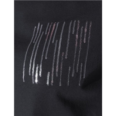 Нарядная футболка с принтом пайетками