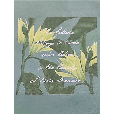 Футболка с принтом свободная эластичная из премиального хлопка