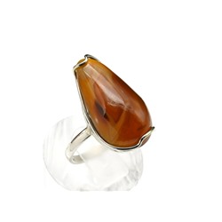 Кольцо с агатом 13*25мм., размер-17,5