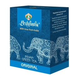 ORIGINAL Indian Green Tea, Bestofindia (ОРИДЖИНАЛ индийский зелёный листовой чай), 100 г.