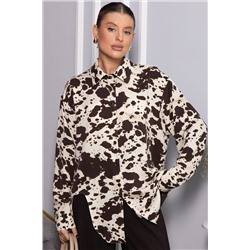 Блуза Тайна очарования (бело-коричневая) Б14432-5М