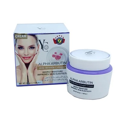 YC ALPHA ARBUTIN Anti-Wrinkle Collagen (АЛЬФА АРБУТИН крем против морщин с коллагеном), 50 г. - СРОК ГОДНОСТИ ДО 31 МАЯ 2025 ГОДА