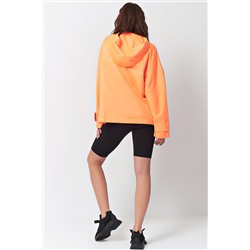 Ветровка легкая с капюшоном неоновая оранжевая