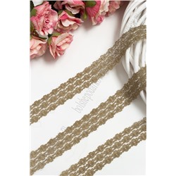 Кружево "Цветочки" 2,5 см*15 ярд (SF-3271), хаки