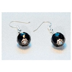 Серьги Чешское стекло шарик цвет черный SH 501322