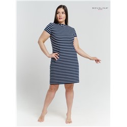 Платье-футболка женское сине-белый