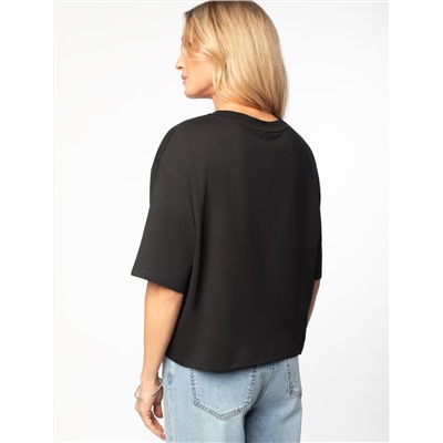 Укороченная футболка силуэта овер-сайз