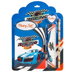 Блокнот подарочный Alingar 11*15см Racing замочек, карандаш ,линейка,ластик блистер AL10085/1