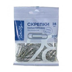 Скрепки 28мм 100шт. Глобус С28-100 метал. в пакете