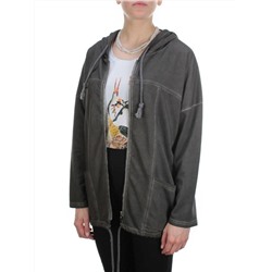 881 DK. GREY Худи длинное женское (95% хлопок, 5% полиэстер) размер 58