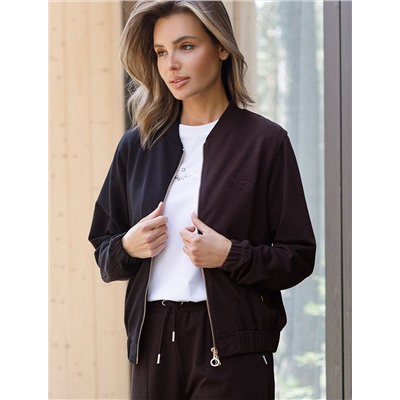 Бомбер среднего объема на молнии с карманами из эластичного футера двухнитки