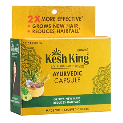 KESH KING Ayurvedic capsule Emami (Аюрведические капсулы Кеш Кинг, против выпадения волос, Эмами), 30 капс.
