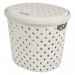 Корзина для белья Plast Team Rattan 14 л, 325х280х280 мм PT408811048 молочный туман