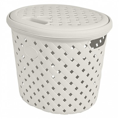 Корзина для белья Plast Team Rattan 14 л, 325х280х280 мм PT408811048 молочный туман
