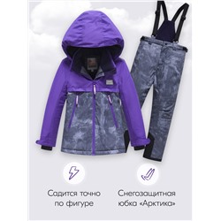 Горнолыжный костюм зимний для девочки фиолетового цвета 9422F