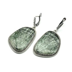 Серьги серафинит 26*36мм.
