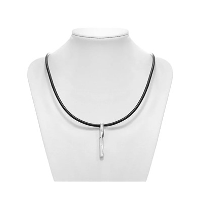 Колье из серебра кожа, Ю-52008р