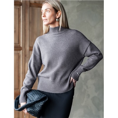 Свитер с высоким воротом из пряжи с кашемиром