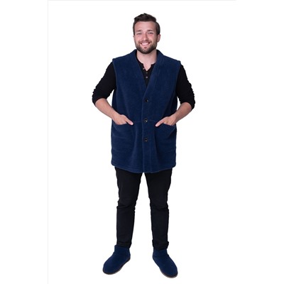 Мужской жилет MEN VEST WOOL, цвет ИНДИГО, цвет СИНИЙ