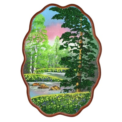 Картина из камня, летнее утро "облако" 25*35,5см, 550г.