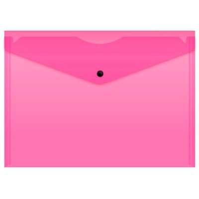 Папка с кнопкой  А4 150мкм Double Neon DNEPK803A4PINK розовая, кнопка черная (1481919) Бюрократ
