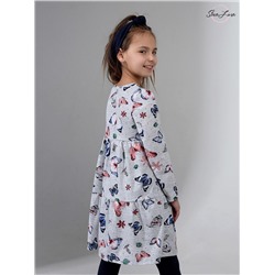 Платье Тиана бабочки на сером