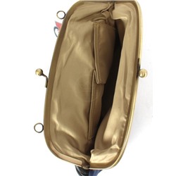 Сумка женская иск/кожа+текстиль ZPT-MC 8-6376,  1отд,  1внут,  1внеш карм,  плечевой ремень,  синий/черный 252246