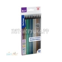 Карандаши цветные металлик 12 цв. заточен. "SuperSoft. Metallic" Berlingo SSM0506, SSM0506